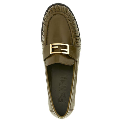 Fendi Bicolor Lamb Leather Slip-On Loafers