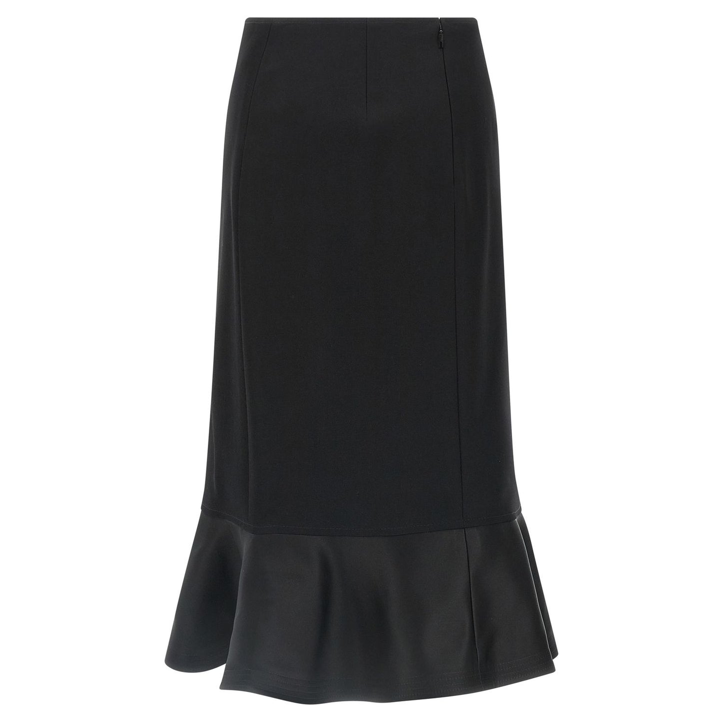 Fendi Black Virgin Wool Midi Skirt