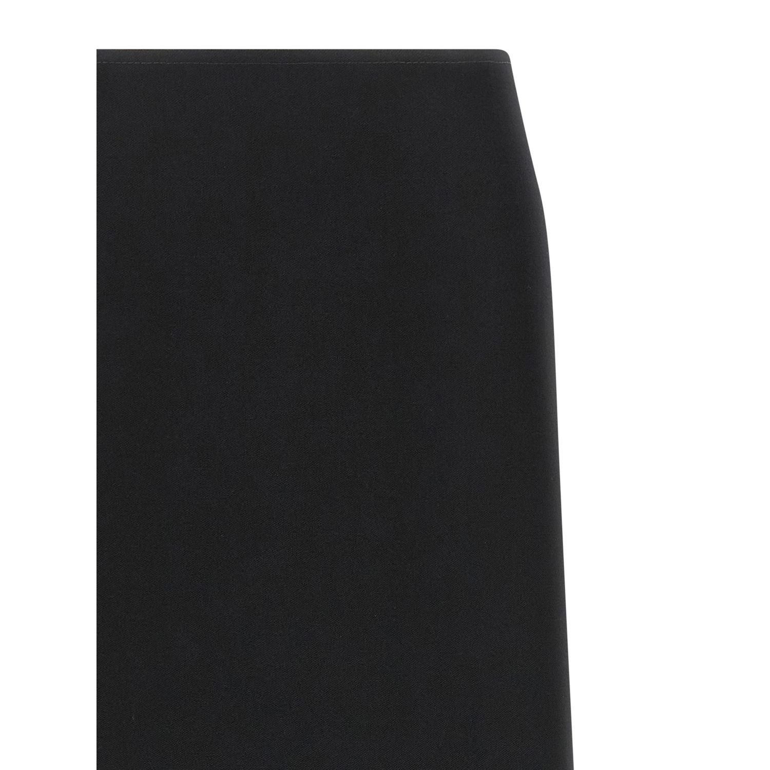 Fendi Black Virgin Wool Midi Skirt