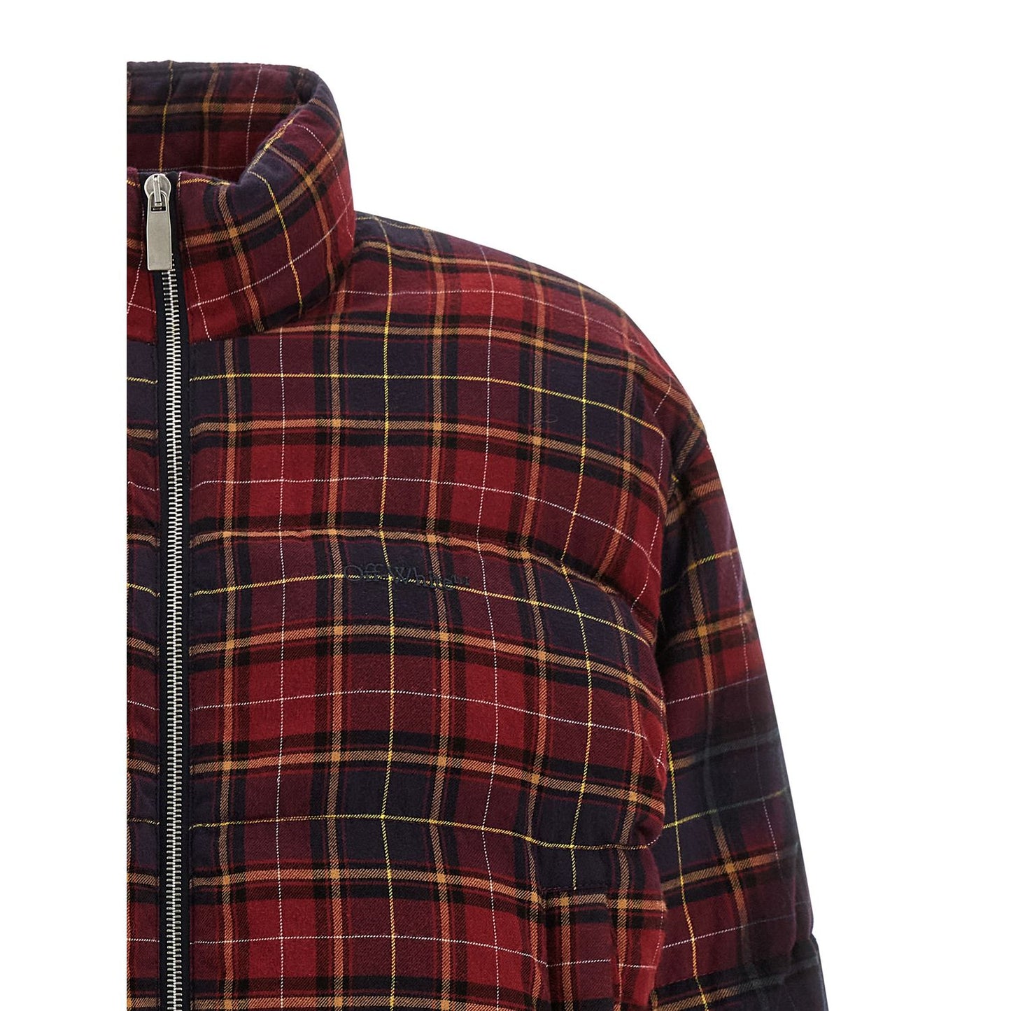 Off-White Bordeaux Cotton Full-Length Jacket