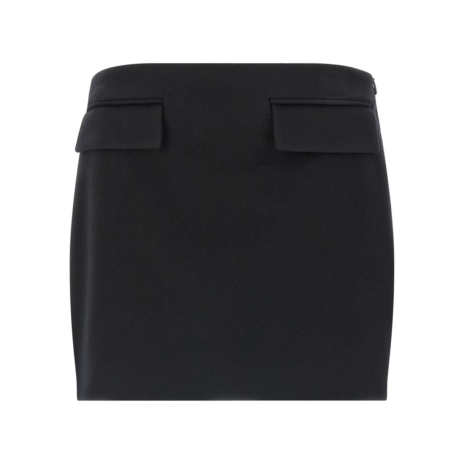 Ferragamo Black Virgin Wool Long Skirt