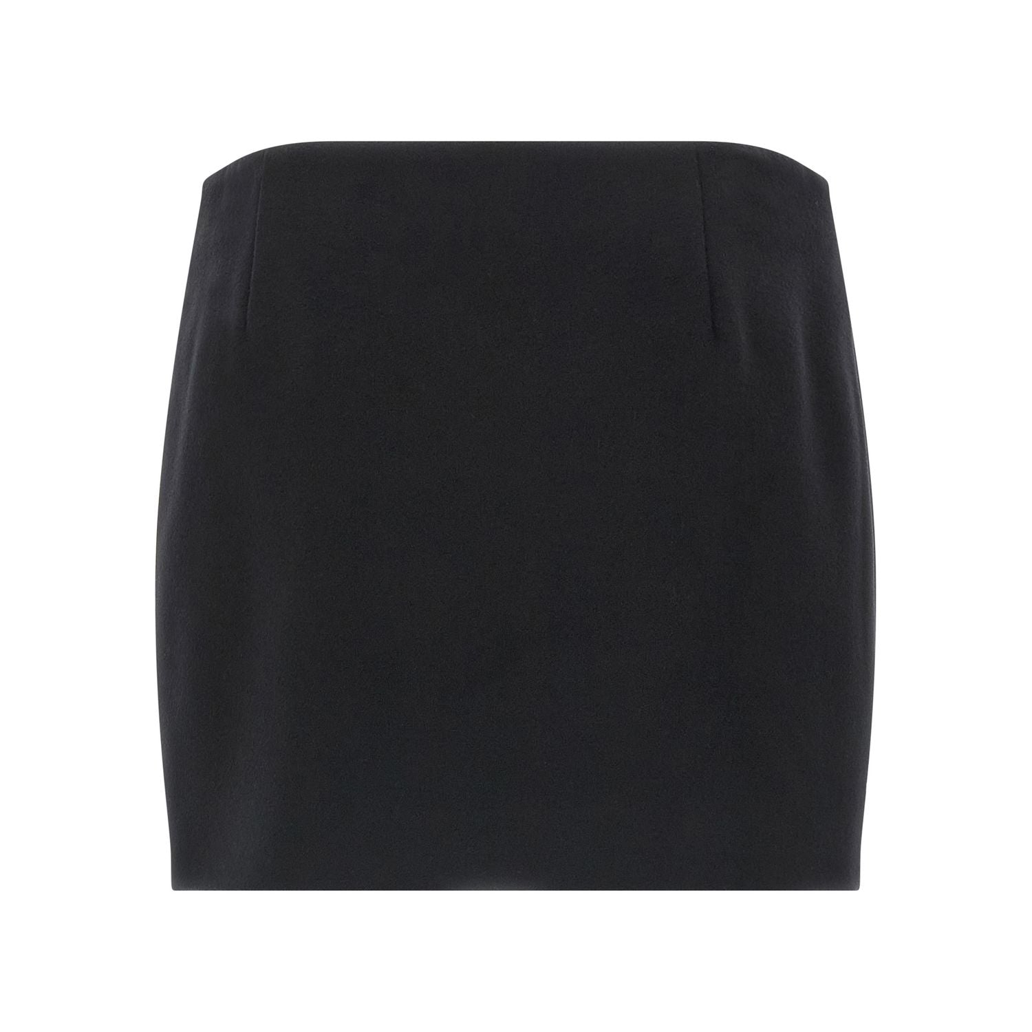 Ferragamo Black Virgin Wool Long Skirt