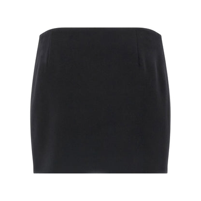 Ferragamo Black Virgin Wool Long Skirt