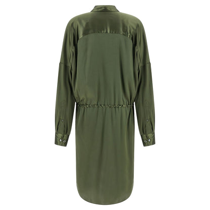 Dries Van Noten Bicolor Silk Midi Dress