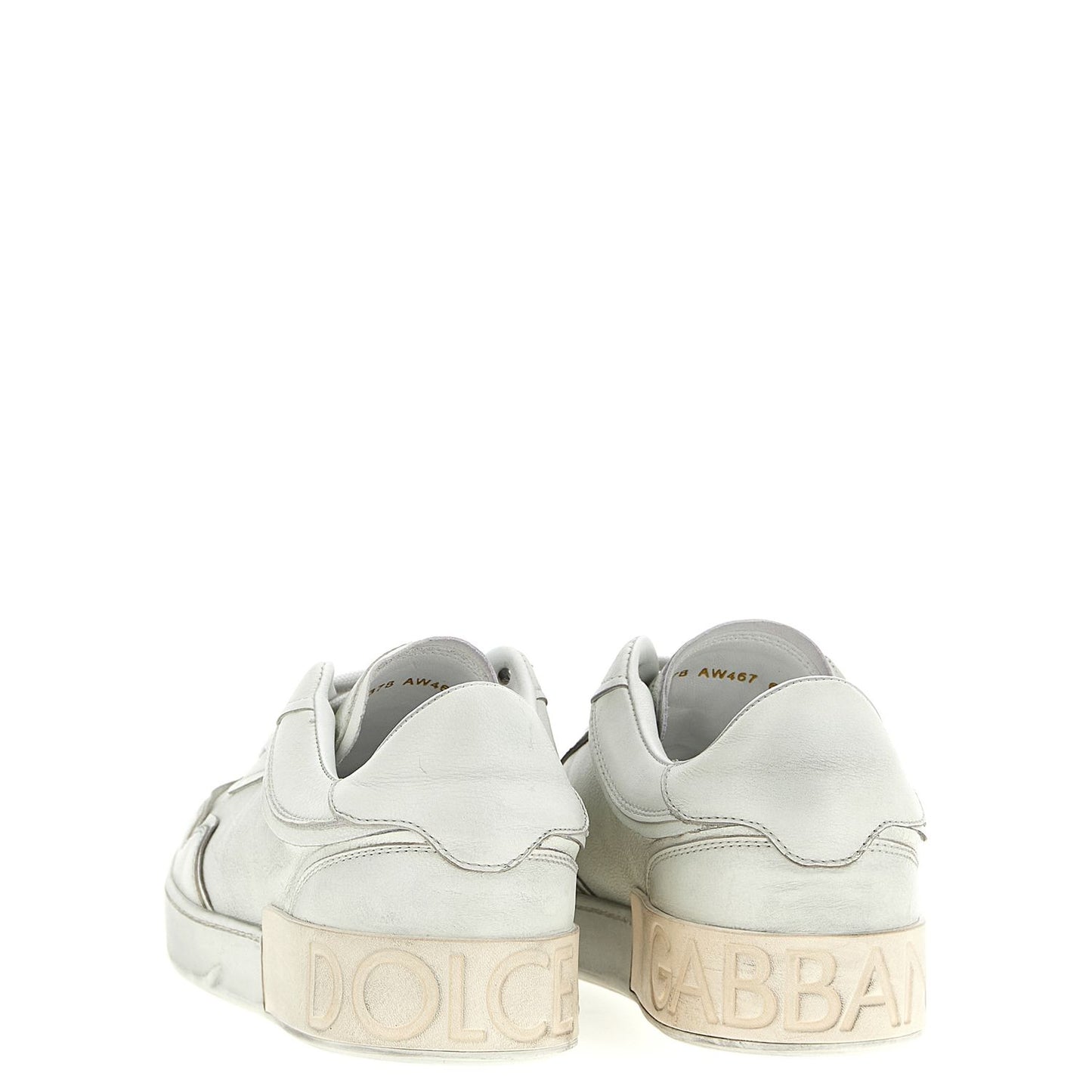 Dolce & Gabbana White Lamb Leather Low Top Sneakers
