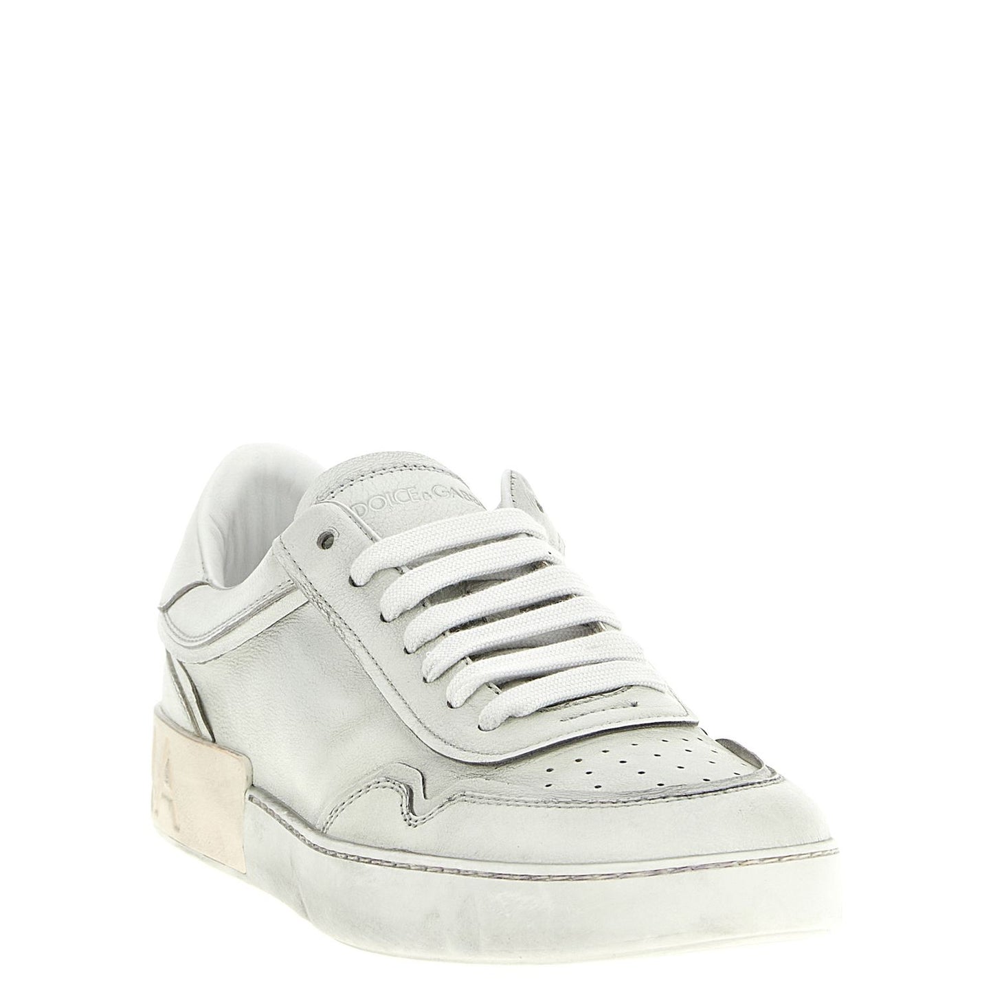 Dolce & Gabbana White Lamb Leather Low Top Sneakers