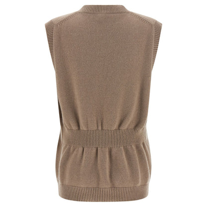 Fendi Beige Cashmere Sleeveless Jacket