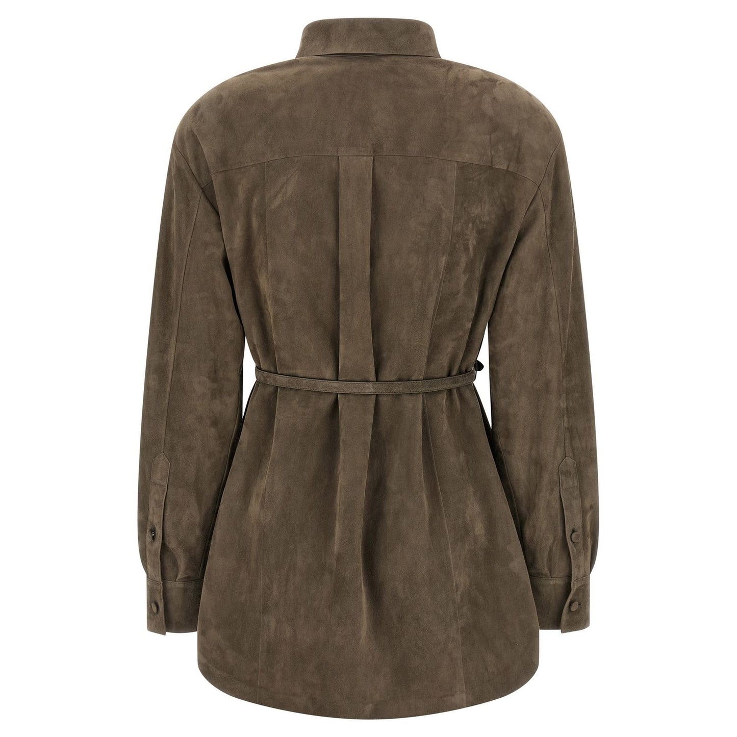 Fendi Gray Lamb Leather Blouse
