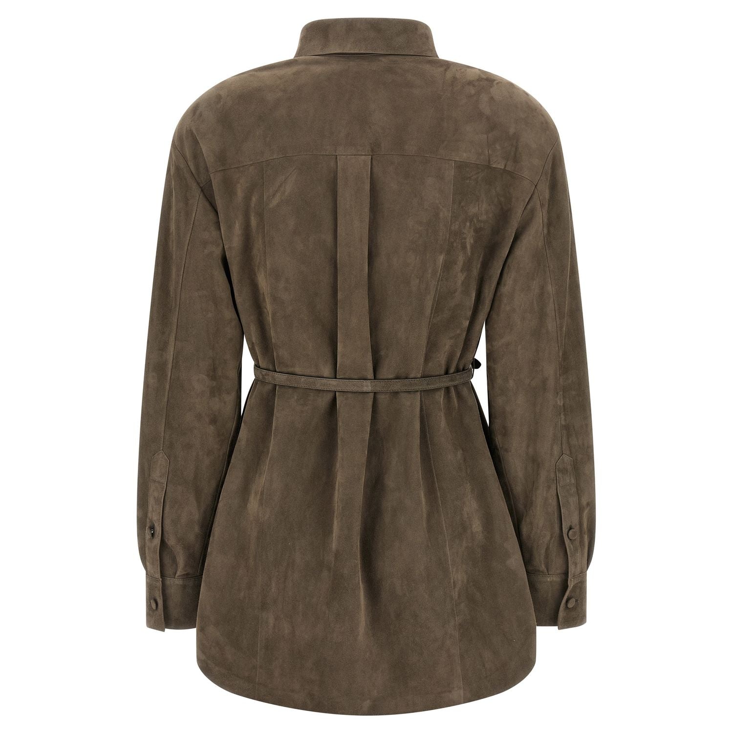 Fendi Gray Lamb Leather Blouse