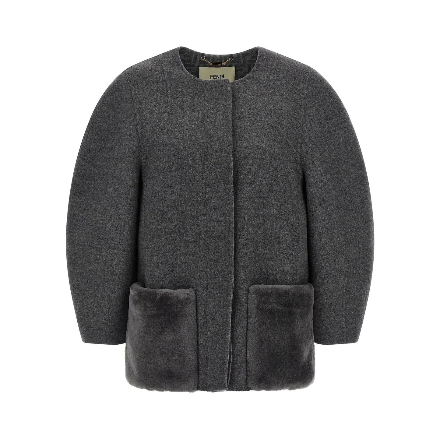Fendi Gray Virgin Wool Coat
