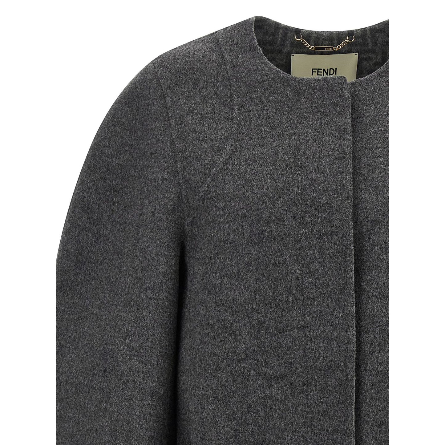 Fendi Gray Virgin Wool Coat