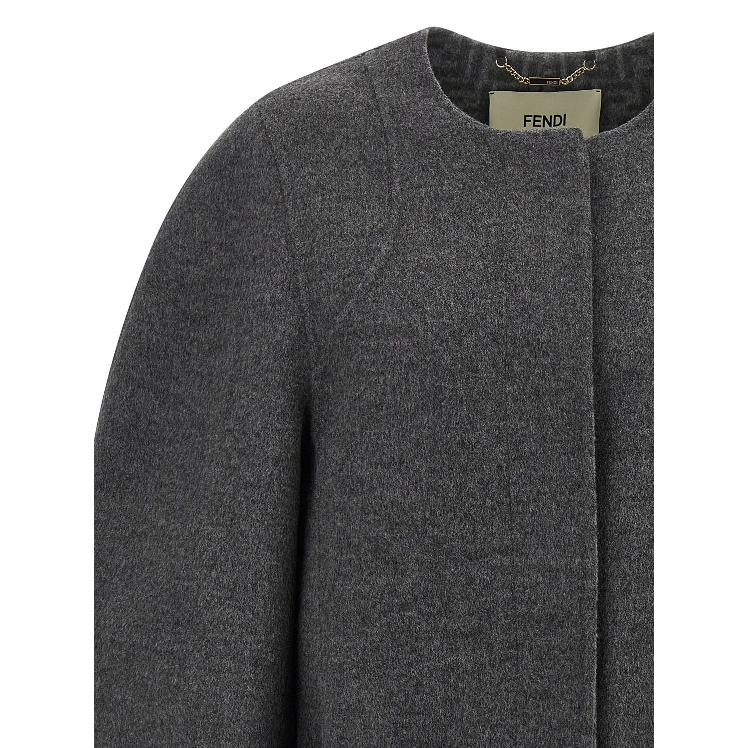 Fendi Gray Virgin Wool Coat