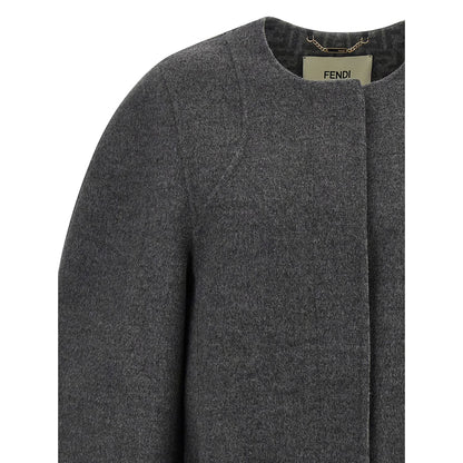 Fendi Gray Virgin Wool Coat
