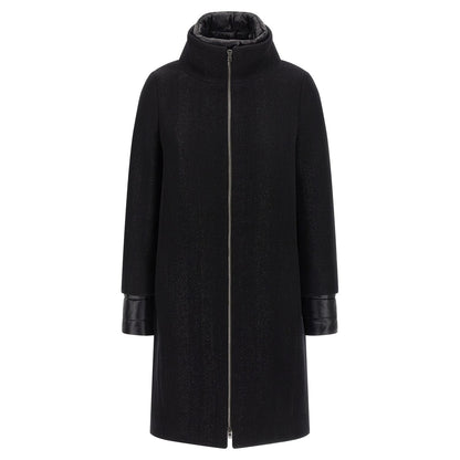 Herno Black Wool Coat