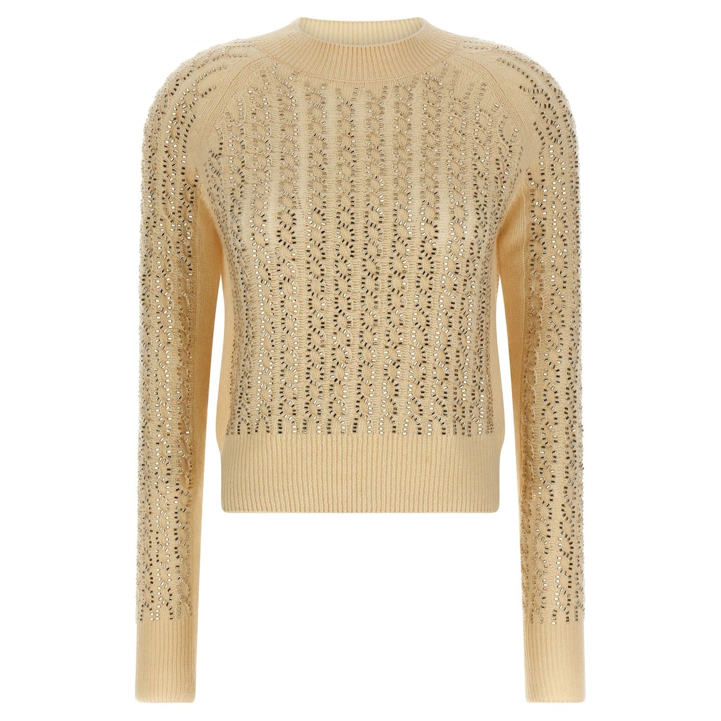 Ermanno Scervino Beige Virgin Wool Cardigan