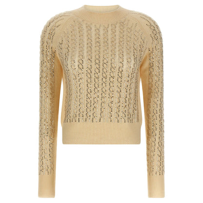 Ermanno Scervino Beige Virgin Wool Cardigan