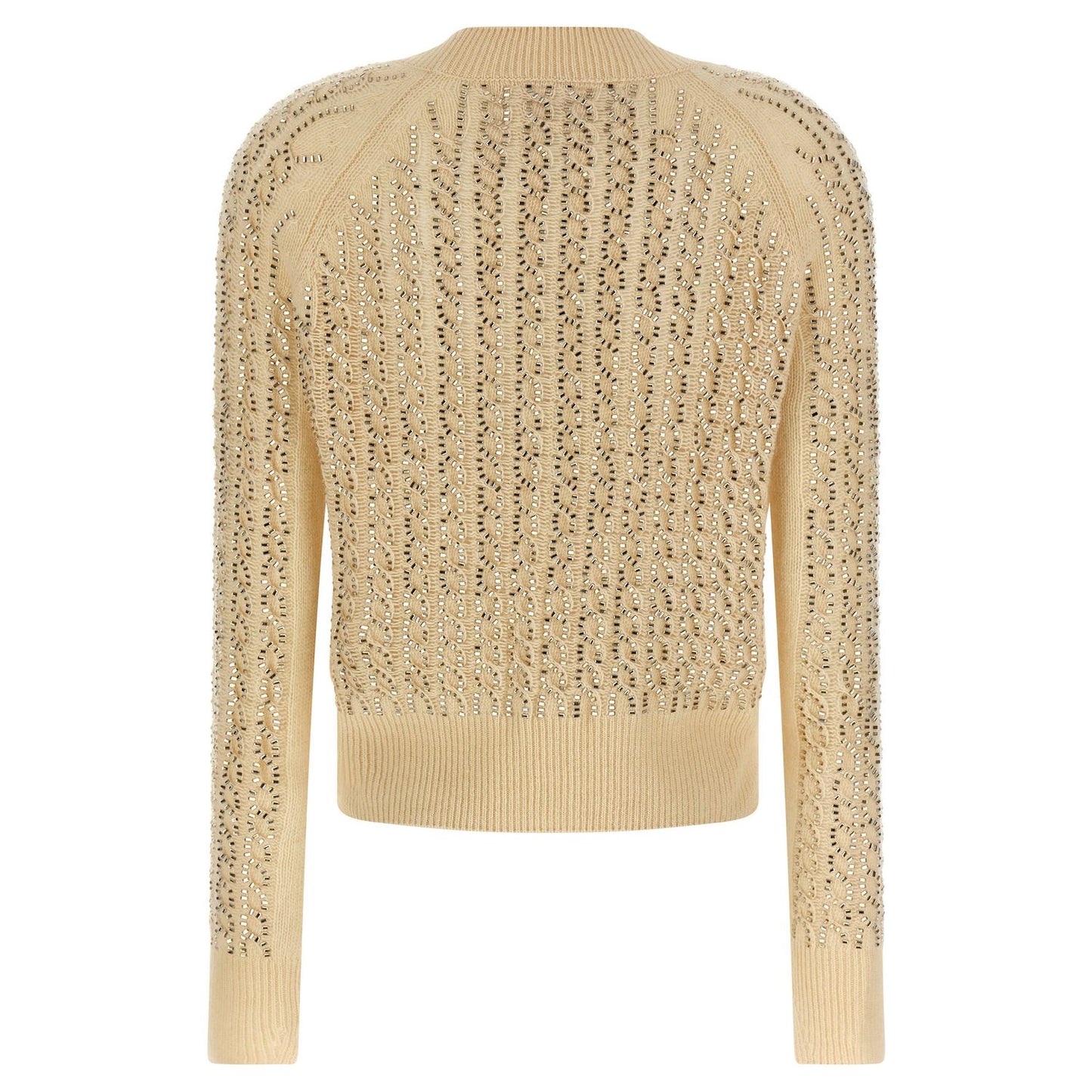 Ermanno Scervino Beige Virgin Wool Cardigan