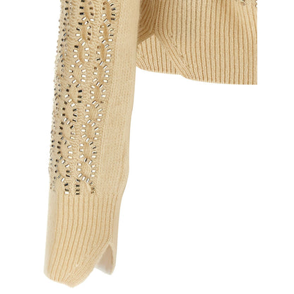 Ermanno Scervino Beige Virgin Wool Cardigan