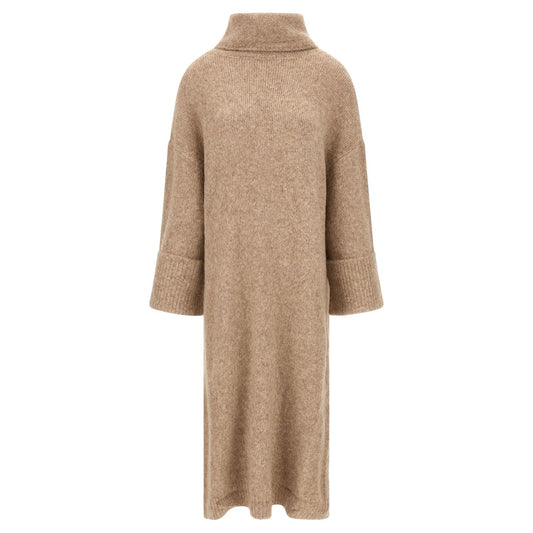 Entire Studios Beige Alpaca Leather Midi Dress