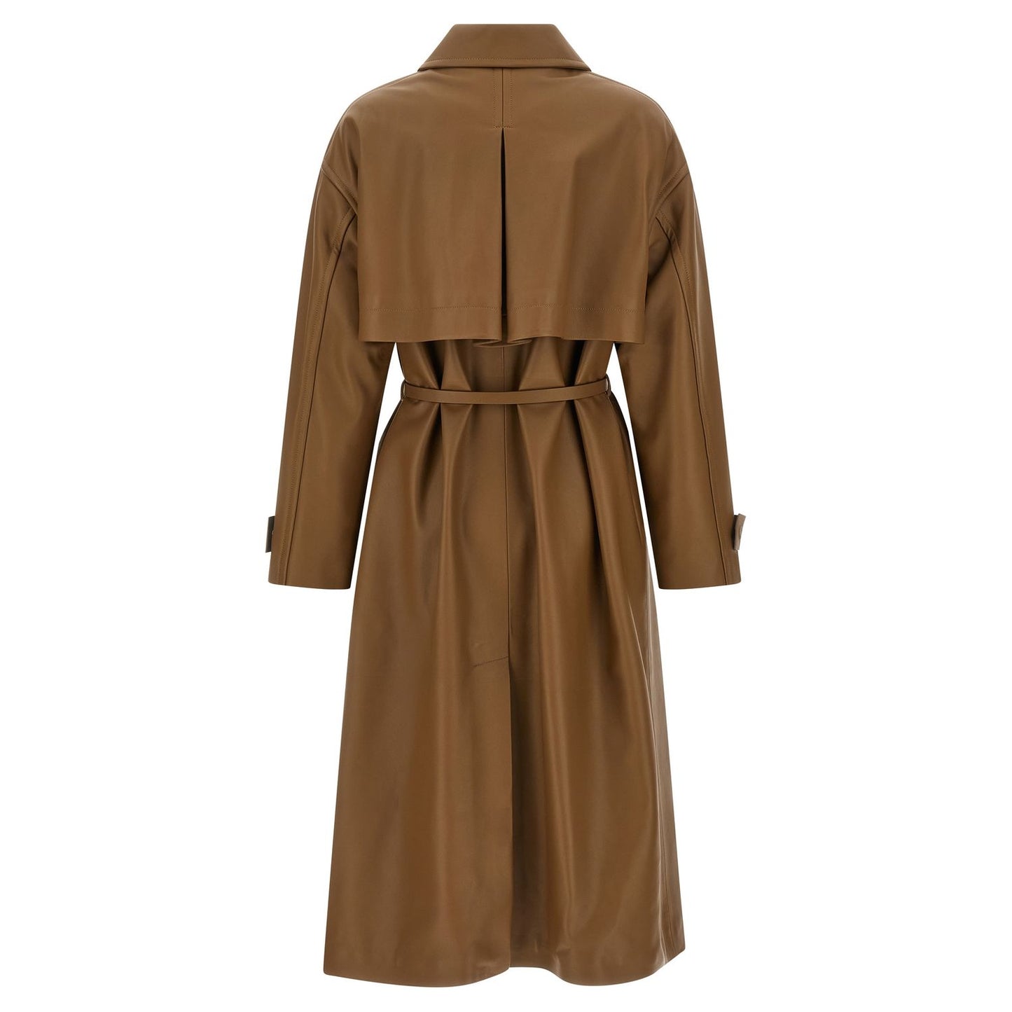 Fendi Brown Lamb Leather Coat