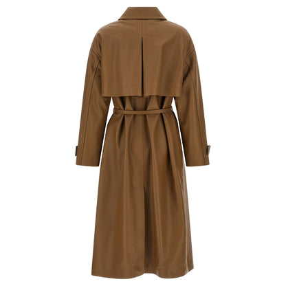 Fendi Brown Lamb Leather Coat