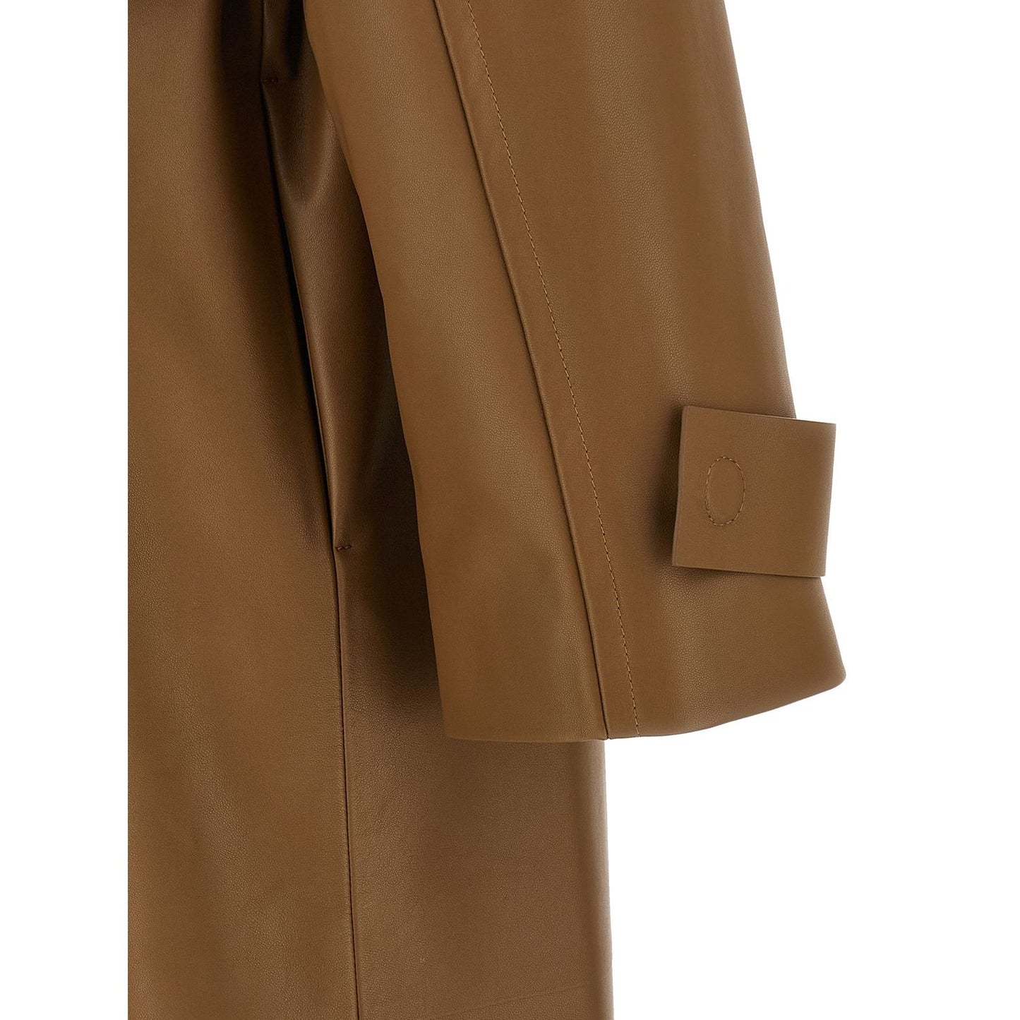Fendi Brown Lamb Leather Coat