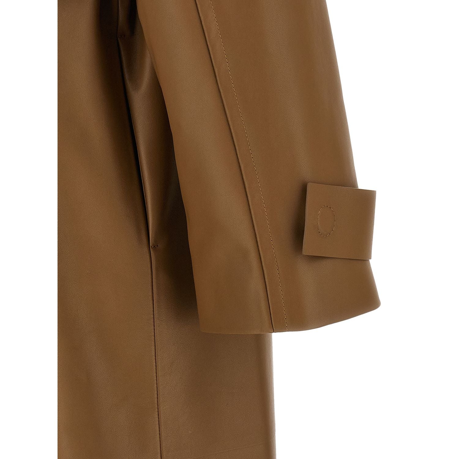 Fendi Brown Lamb Leather Coat