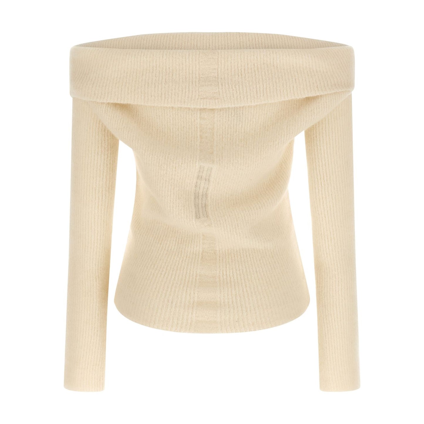 Rick Owens White Wool Cardigan
