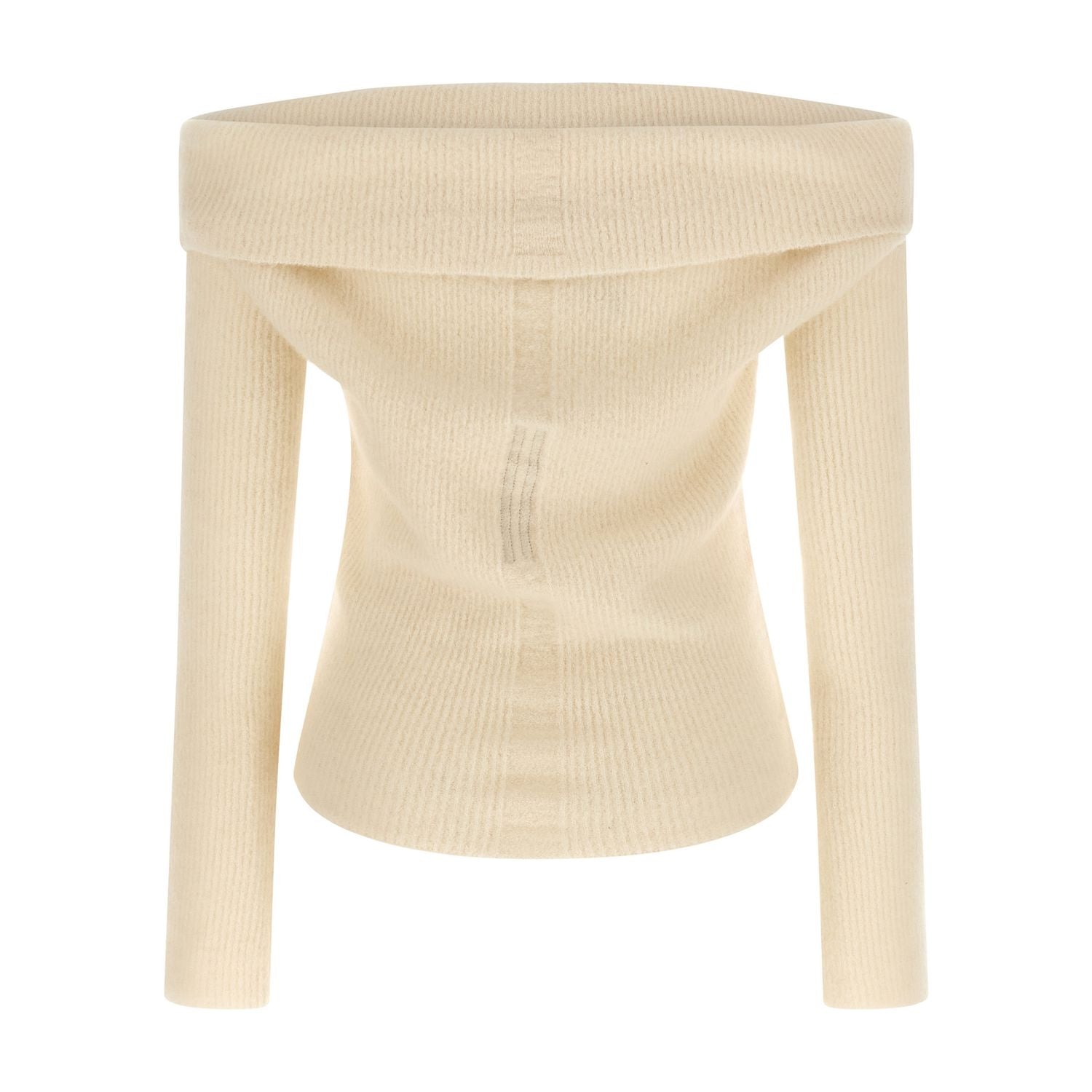 Rick Owens White Wool Cardigan