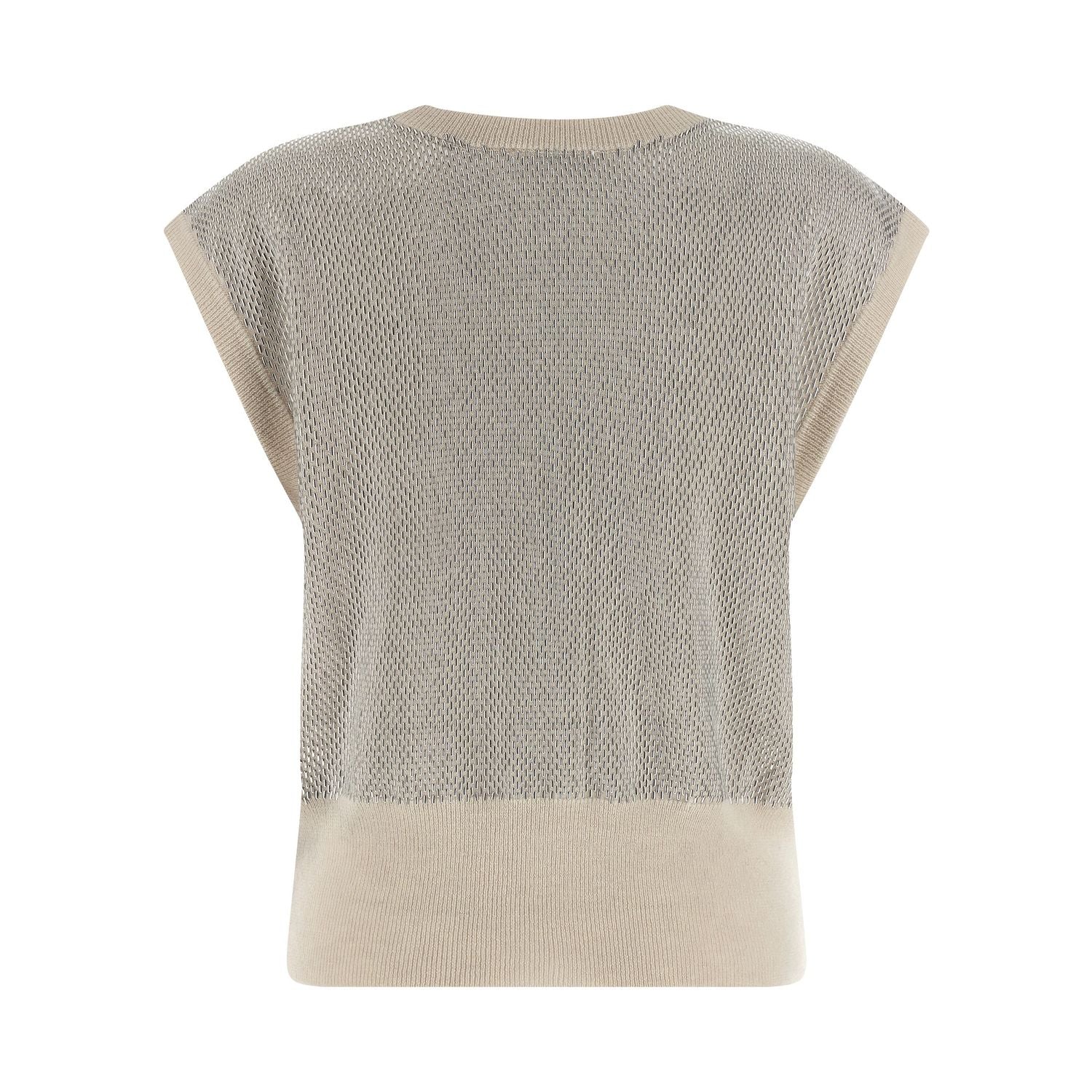 Haikure Beige Virgin Wool Sleeveless Jacket