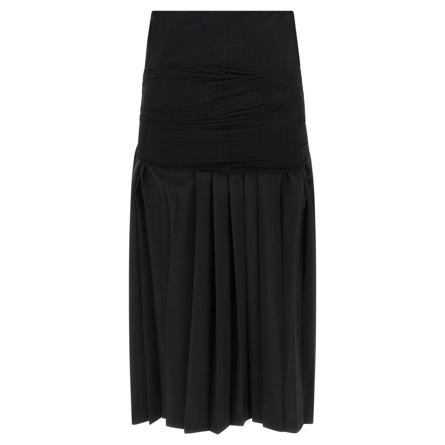 MM6 Maison Margiela Black Polyester Midi Skirt