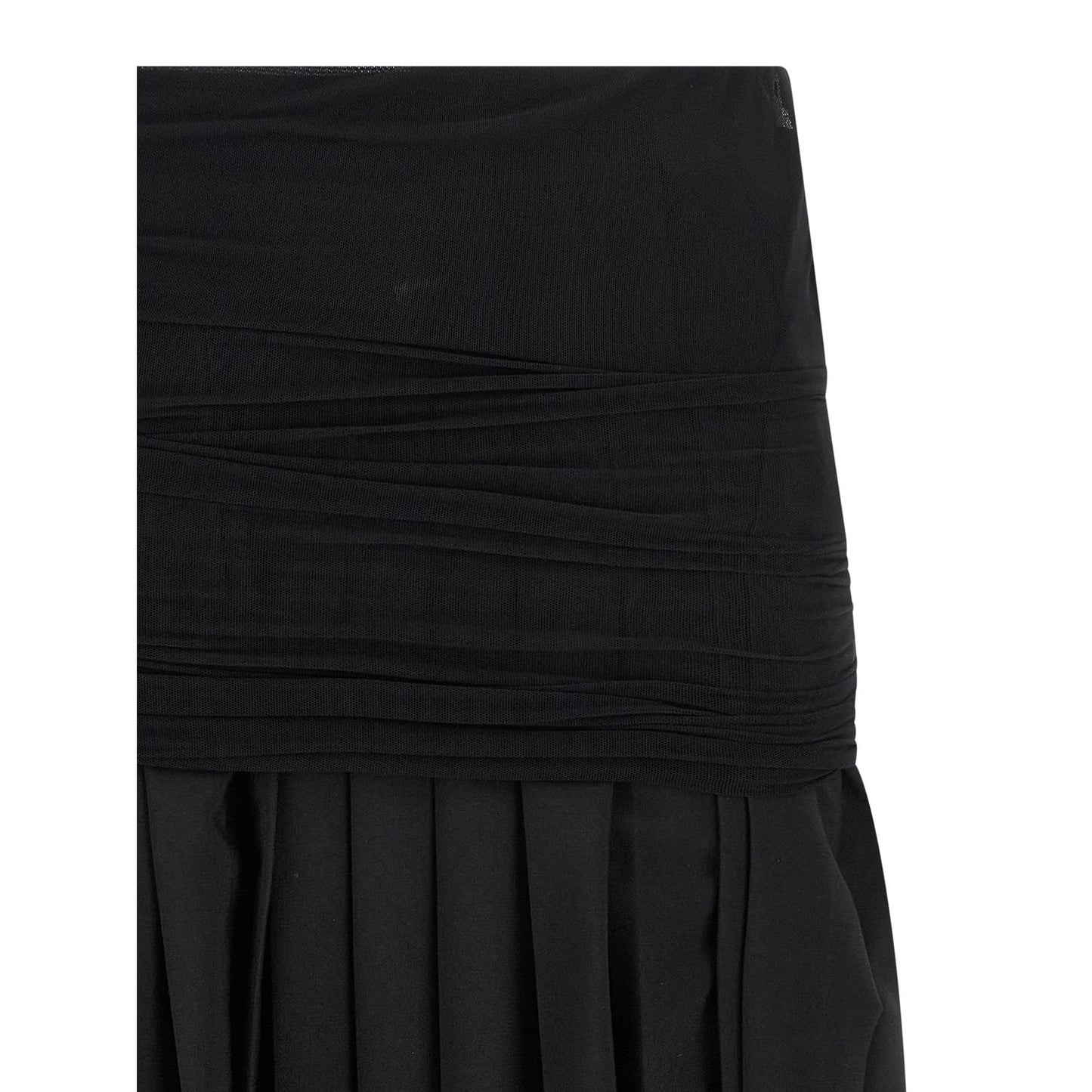MM6 Maison Margiela Black Polyester Midi Skirt