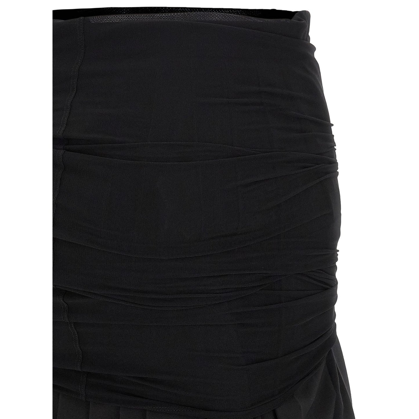 MM6 Maison Margiela Black Polyester Midi Skirt