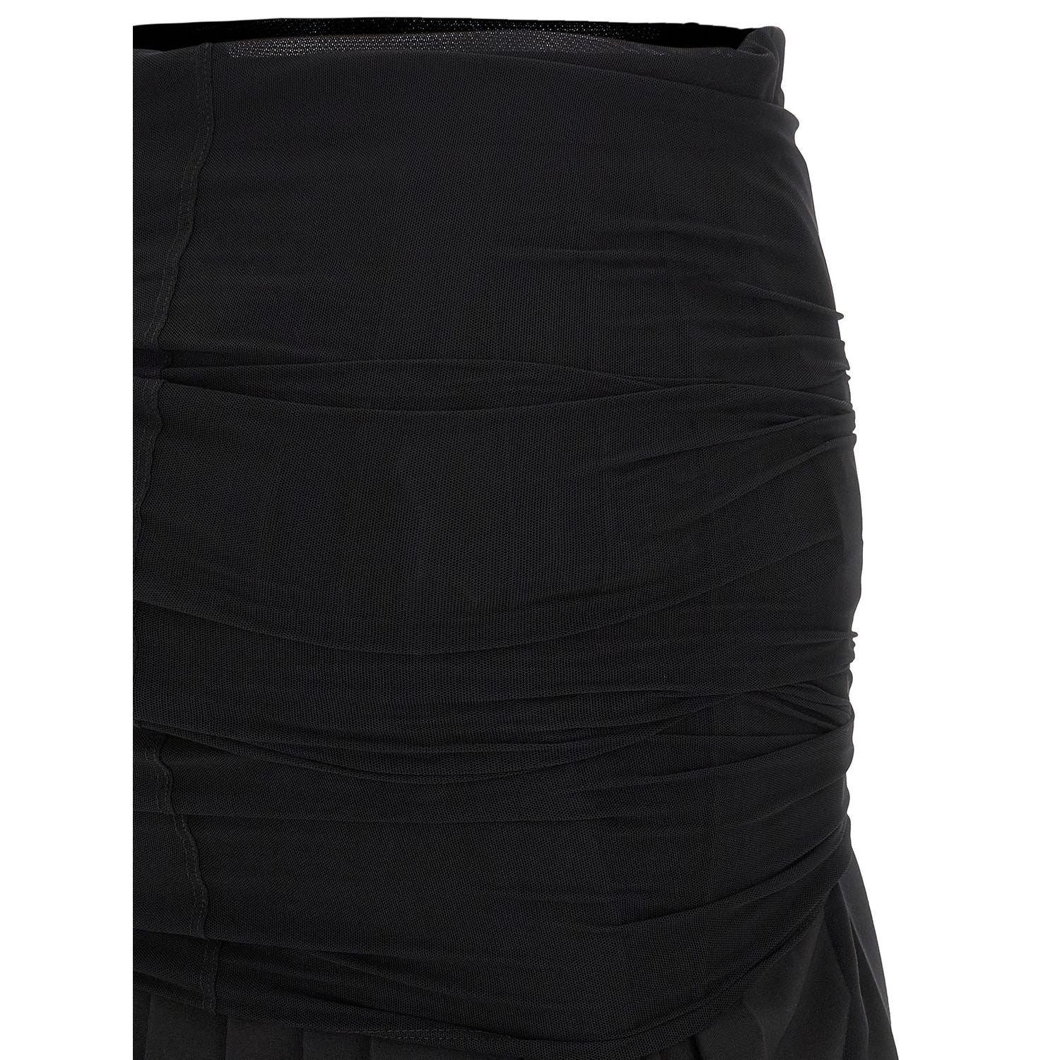 MM6 Maison Margiela Black Polyester Midi Skirt