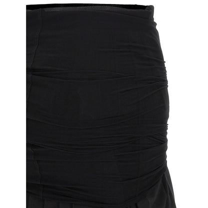 MM6 Maison Margiela Black Polyester Midi Skirt