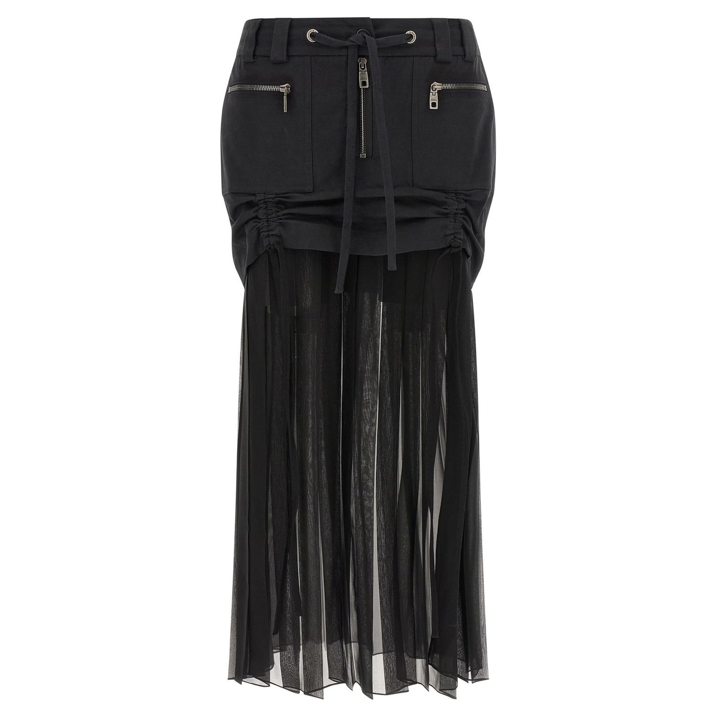 Dolce & Gabbana Black Silk Midi Skirt