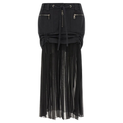 Dolce & Gabbana Black Silk Midi Skirt