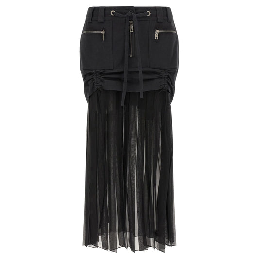 Dolce & Gabbana Black Silk Midi Skirt
