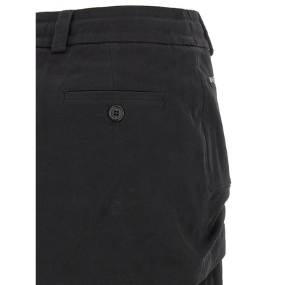 Dolce & Gabbana Black Silk Midi Skirt