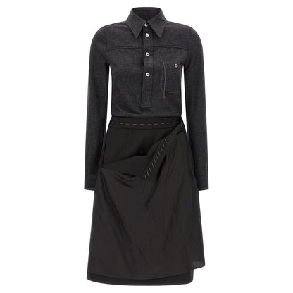 Maison Margiela Gray Virgin Wool Midi Dress