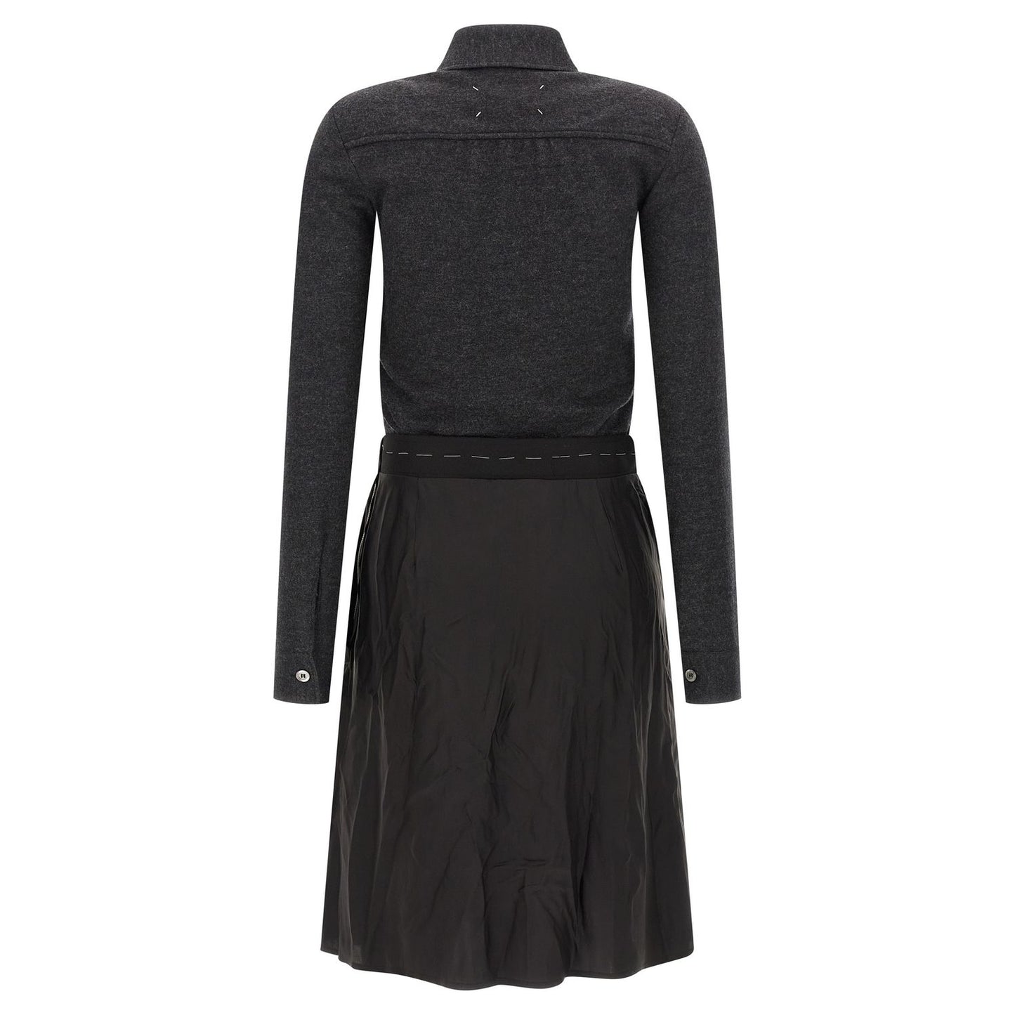 Maison Margiela Gray Virgin Wool Midi Dress
