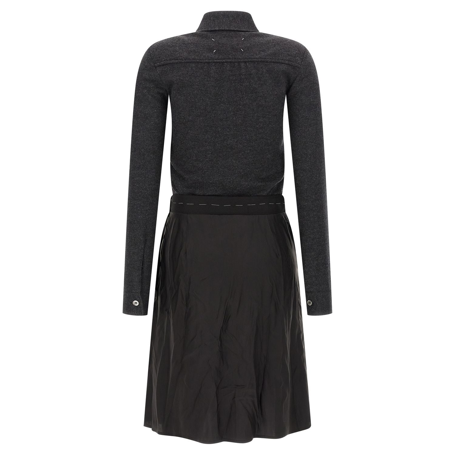 Maison Margiela Gray Virgin Wool Midi Dress