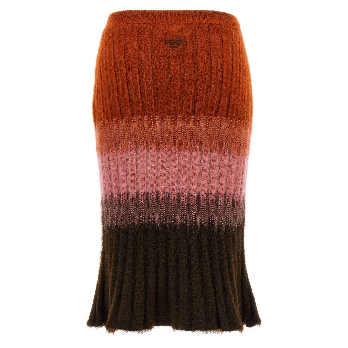 Fendi Multicolor Wool Midi Skirt