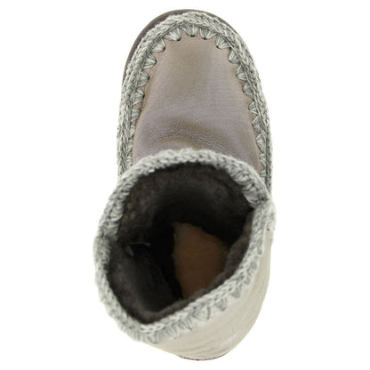 Mou Silver Lambskin Ankle Boots