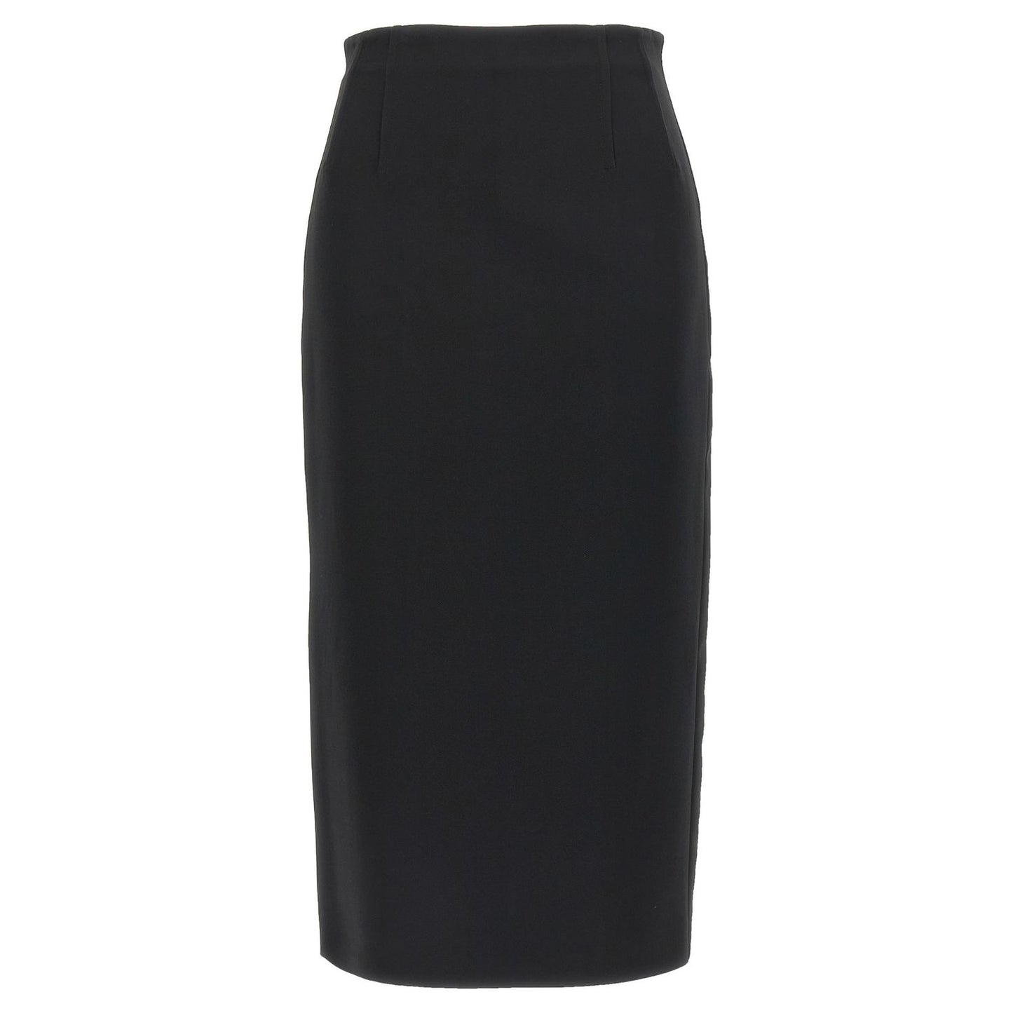 Max Mara Black Viscose Midi Skirt