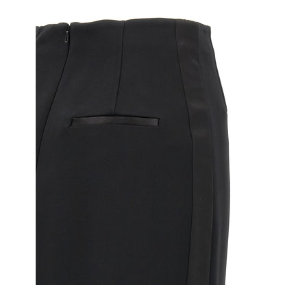 Max Mara Black Viscose Midi Skirt