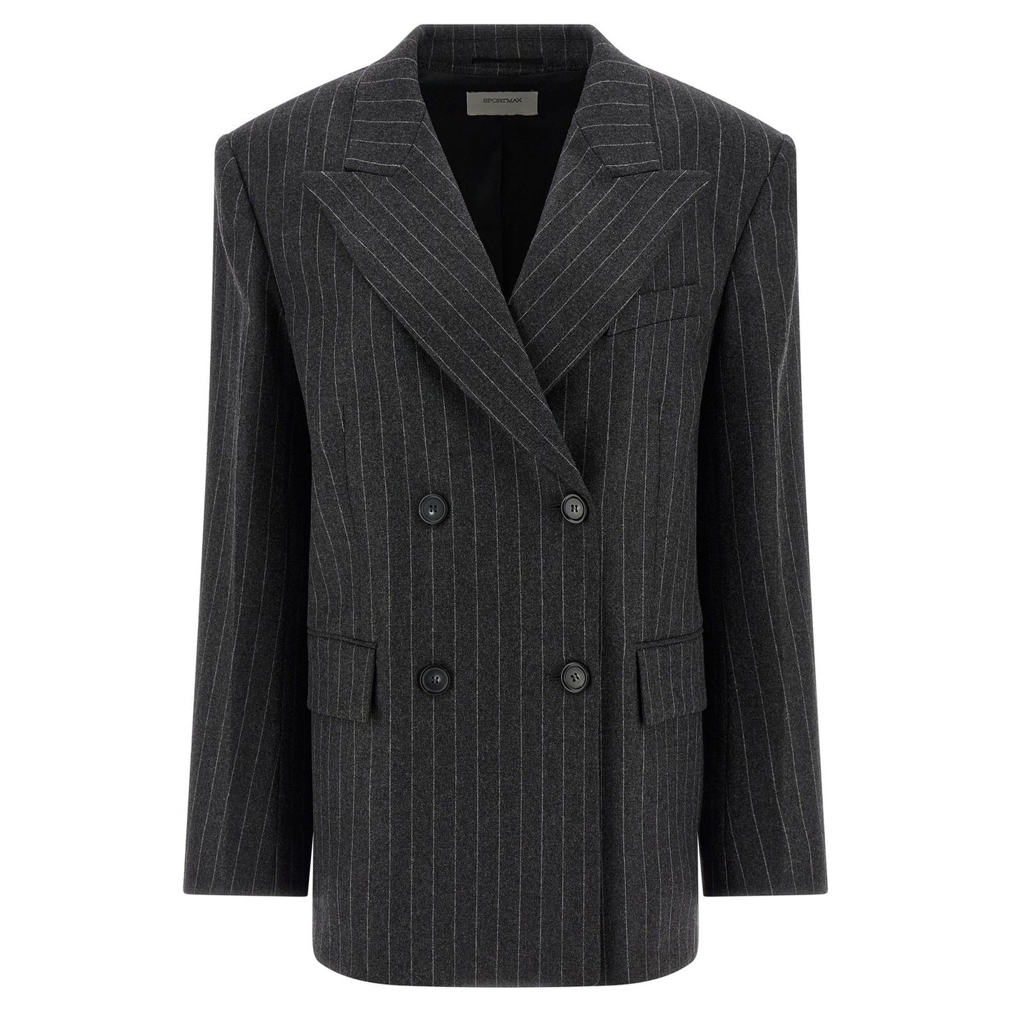 Sportmax Gray Virgin Wool Blazer