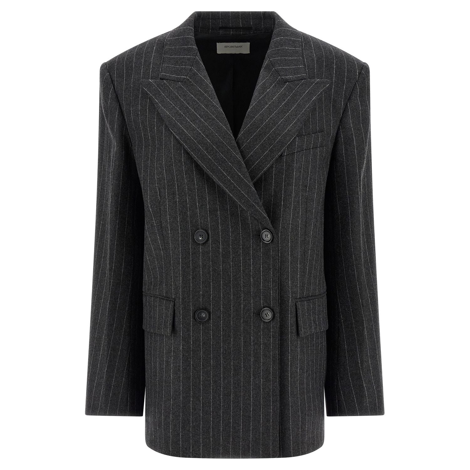 Sportmax Gray Virgin Wool Blazer