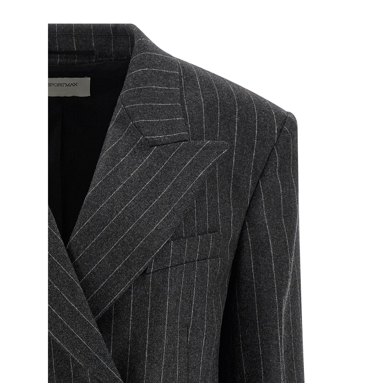 Sportmax Gray Virgin Wool Blazer