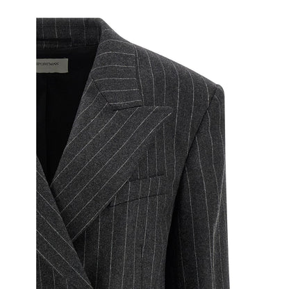 Sportmax Gray Virgin Wool Blazer